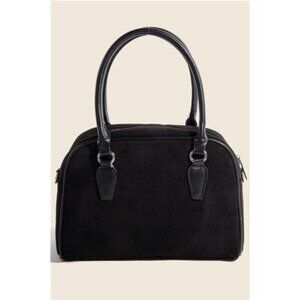 Fame Faux Leather Handle Boxy Handbag
